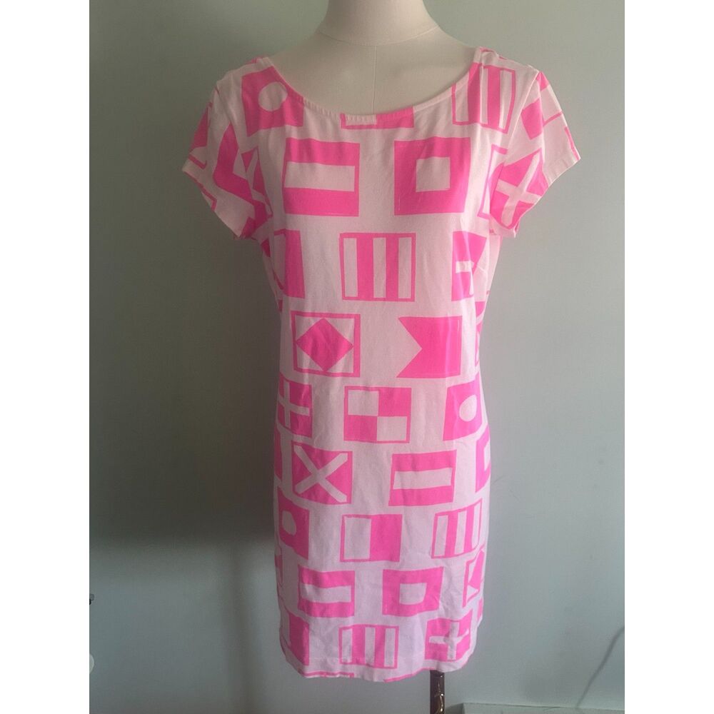 Mahi Gold Annie Dress Pink White Large